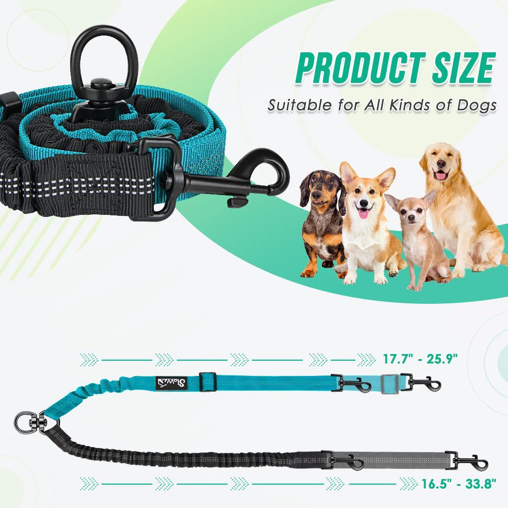 Retractable One For Two Dog Rope Leash
