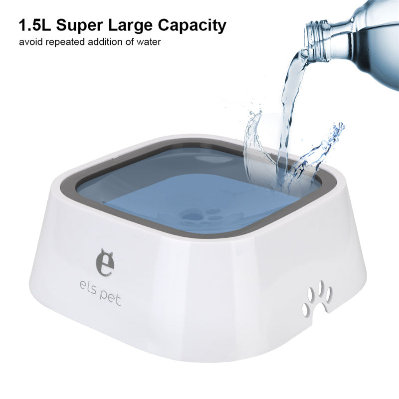 1.5L Cat Dog Water Bowl Anti-Overflow Slow Water Feeder Dispenser