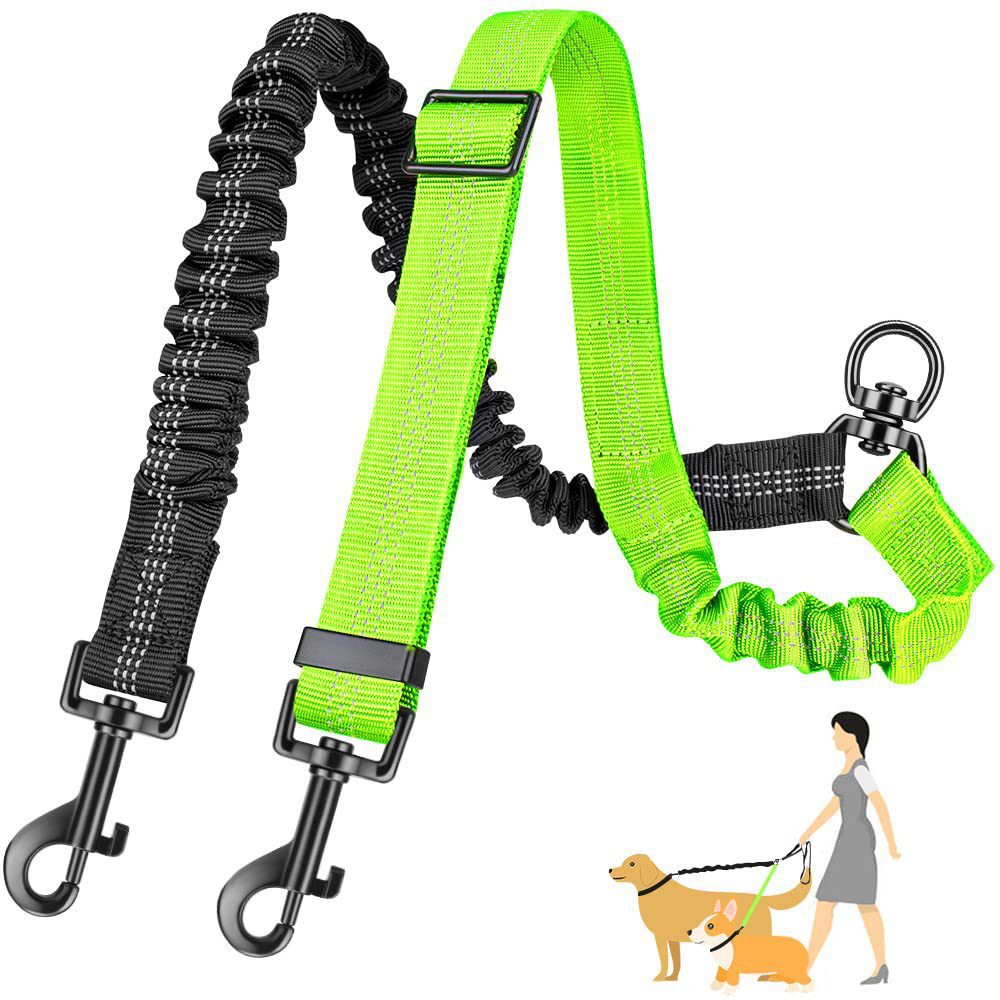 Retractable One For Two Dog Rope Leash