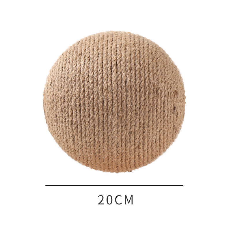 Cat Scratcher Sisal Rope Ball Cat Scratching Post, Wood Stand Anti-Scratch Toy For Cats