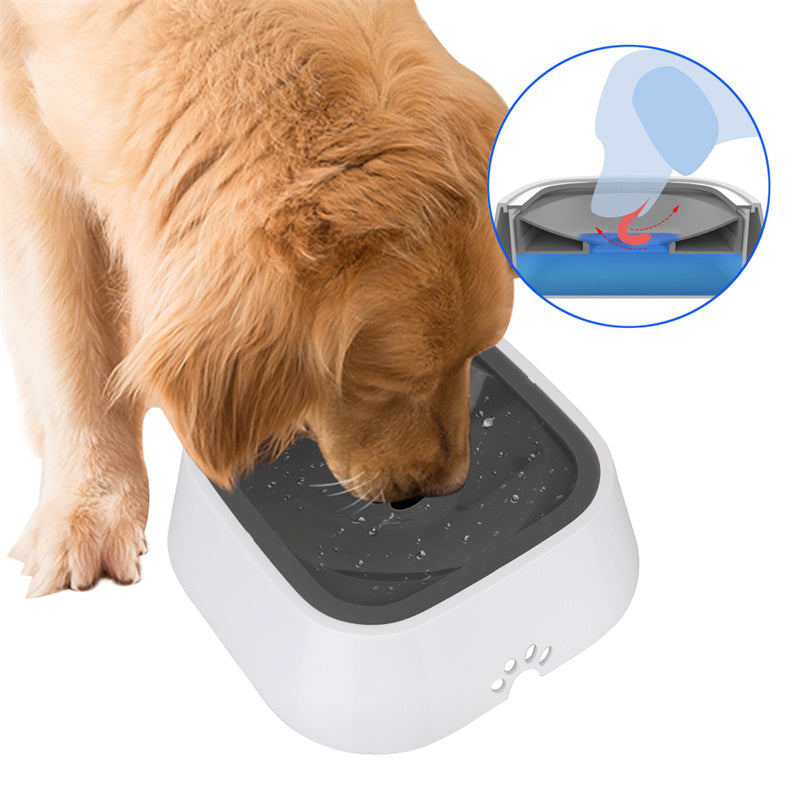 1.5L Cat Dog Water Bowl Anti-Overflow Slow Water Feeder Dispenser